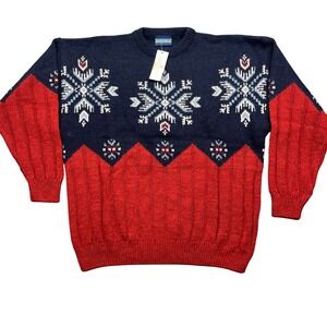 Quattro Castella Wool Alpaca‎ Blend Sweater Knitwear Winter Holiday Sz L 48 NWT